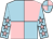 Light blue and pink (quartered), light blue sleeves, pink stars