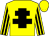 Yellow, black cross of lorraine, striped sleeves, yellow cap