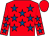 Red, royal blue stars, red cap