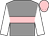 Grey, pink hoop, white sleeves, pink cap