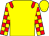 yellow, red epaulettes, checked sleeves