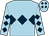 Light blue, dark blue triple diamond, diamonds on sleeves and cap