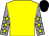 Yellow, grey sleeves, yellow stars, black cap