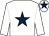 White, dark blue star and star on cap