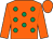 Orange, emerald green spots, orange sleeves and cap