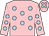 Pink, light blue spots