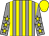 Grey and yellow stripes, grey sleeves, yellow stars and cap