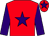 Red, purple star, sleeves and star on cap