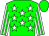Green body, white stars, white arms, green striped, green cap