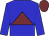 Big-blue body, garnet triangle, big-blue arms, garnet cap