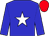 Blue, white star, blue sleeves, red cap