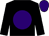 black, purple spot, black sleeves, purple cap
