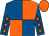 Royal blue and orange (quartered), royal blue sleeves, orange stars and cap