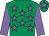 Emerald green, mauve stars, sleeves and star on cap