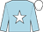 light blue body, white star, light blue arms, white cap