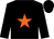 Black body, orange star, black arms, black cap