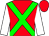 Red, green cross belts, white sleeves