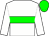 White, green hoop, white sleeves, green cap