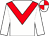 White body, red chevron, white cap, red quartered