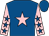 Royal Blue, pink star, pink sleeves, royal blue stars, royal blue cap