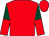 Red, dark green and red halved sleeves