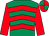 Emerald green & red chevrons, red sleeves, quartered cap