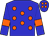 Blue, orange spots, armlets and spots on cap
