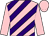 Pink, purple diagonal stripes, pink sleeves and cap