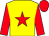 Yellow, red star, red sleeves and cap