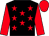 Black, red stars, red sleeves, red cap