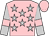pink, silver stars, silver sleeves, pink armlets, pink cap