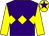 Purple, yellow triple diamond and sleeves, yellow cap, purple star