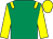 Emerald green, yellow epaulets, sleeves and cap