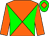Orange body, big-green diabolo, orange arms, big-green cap, orange diamond