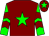 Maroon, green star, green sleeves, maroon chevrons, maroon cap, green star