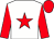White, red star, sleeves and cap