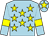 Light blue, yellow stars, armlets and star on cap