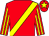 Red, yellow sash, striped sleeves and star on cap