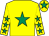 Yellow, emerald green star, yellow sleeves, emerald green stars, yellow cap, emerald green star