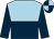 Light Blue and dark blue halved horizontally, Dark Blue sleeves, Quartered cap