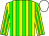 yellow and green stripes, white cap