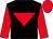 Black, red inverted triangle, sleeves and cap