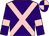Purple, pink cross belts and armlets, quartered cap