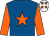 Royal blue, orange star & sleeves, white cap, orange stars