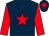 Dark blue, red star, sleeves and star on cap