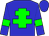 Blue, green cross of lorraine, blue arms, green armlets, blue cap