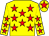 Yellow, red stars, yellow cap, red star