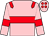 pink, red hoop, red epaulettes, red armbands, red spots on cap