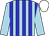 light blue, blue stripes, light blue sleeves, white cap
