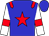 blue, red star and epaulets, red armlets on white sleeves, blue cap
